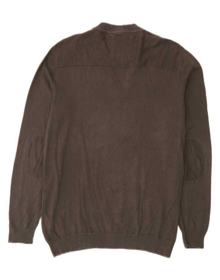 Jack & Jones Ανδρικό πουλόβερ με λαιμόκοψη με λαιμόκοψη μεγάλο γκρι βαμβακερό