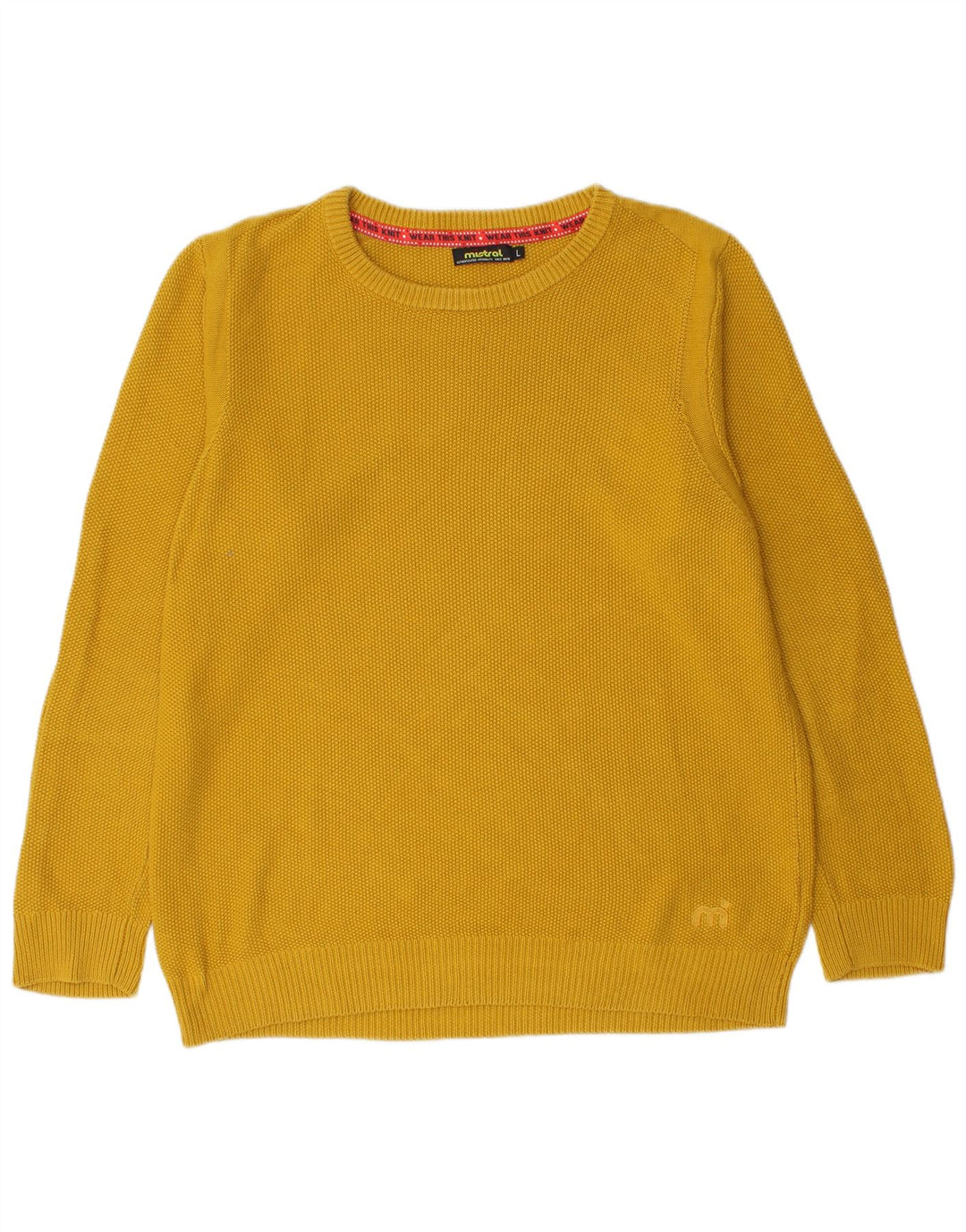 Ανδρικό πουλόβερ Mistral Crew Neck Jumper Μεγάλο κίτρινο βαμβακερό