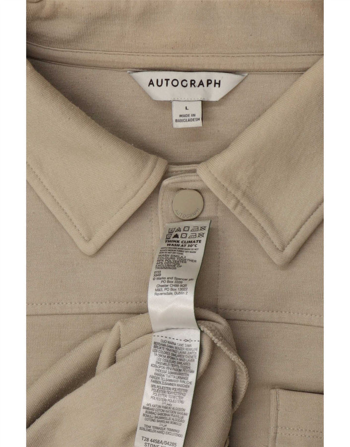 Marks & Spencer Mens Autograph Bomber Jacket UK 40 Large Beige Polyester