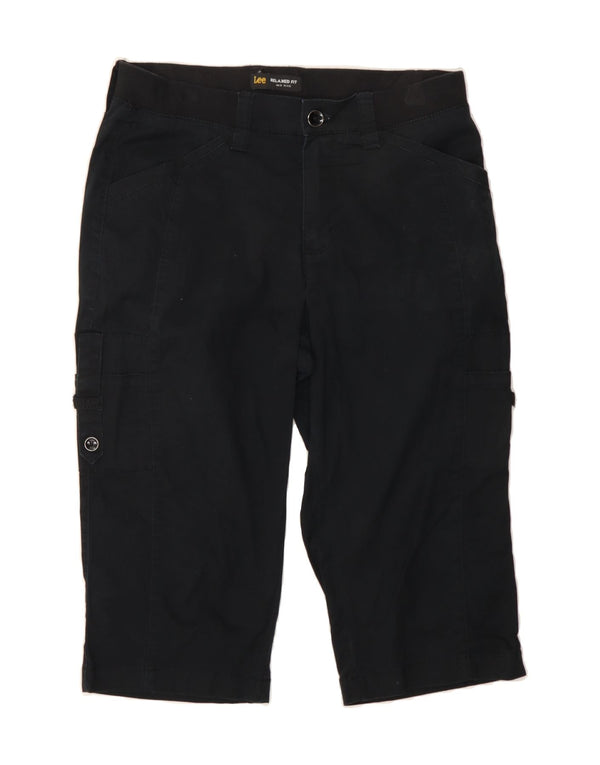LEE Womens Mid Rise Relaxed Fit Capri Trousers US 6 Medium W30 L16 Black