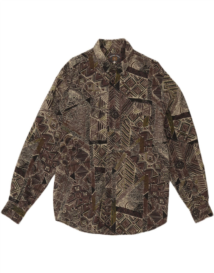 Azzurra Ανδρικό πουκάμισο με αφηρημένο σχέδιο μεγάλης πράσινης βισκόζης