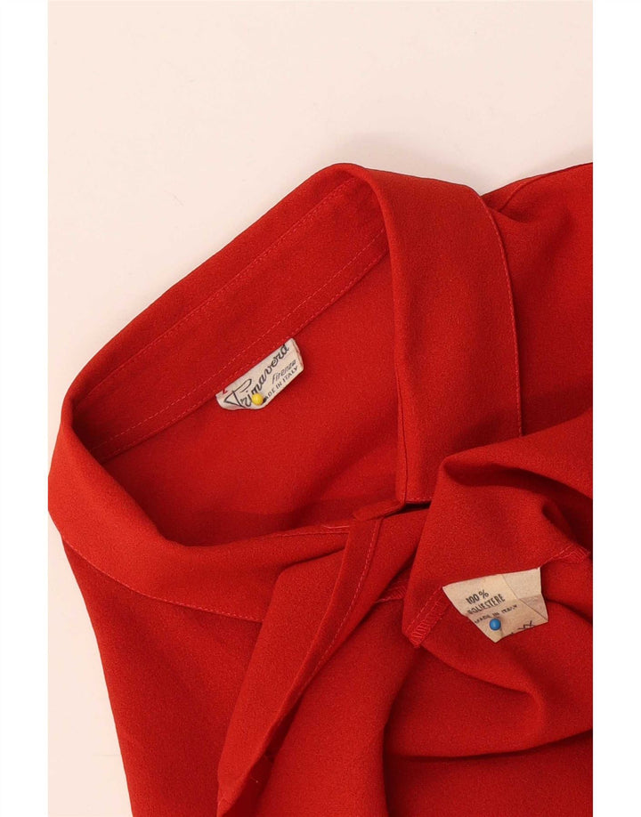 Primavera Firenze Γυναικείο πουκάμισο Oversized Μπλούζα US 4 Small Red Polyester