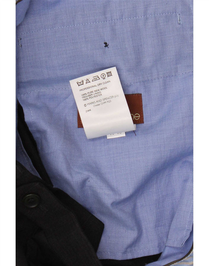 Ανδρικό ίσιο παντελόνι Marks & Spencer W36 L31 Grey Check New Wool