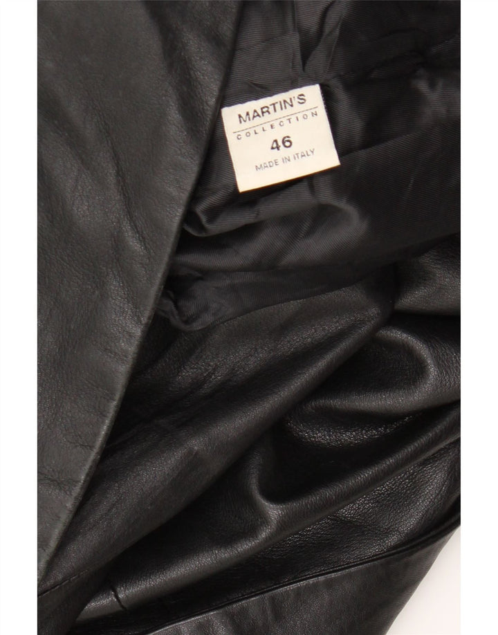 MARTIN'S Mens Leather Coat IT 46 Small Black Leather Vintage Martin's and Second-Hand Martin's from Messina Hembry 