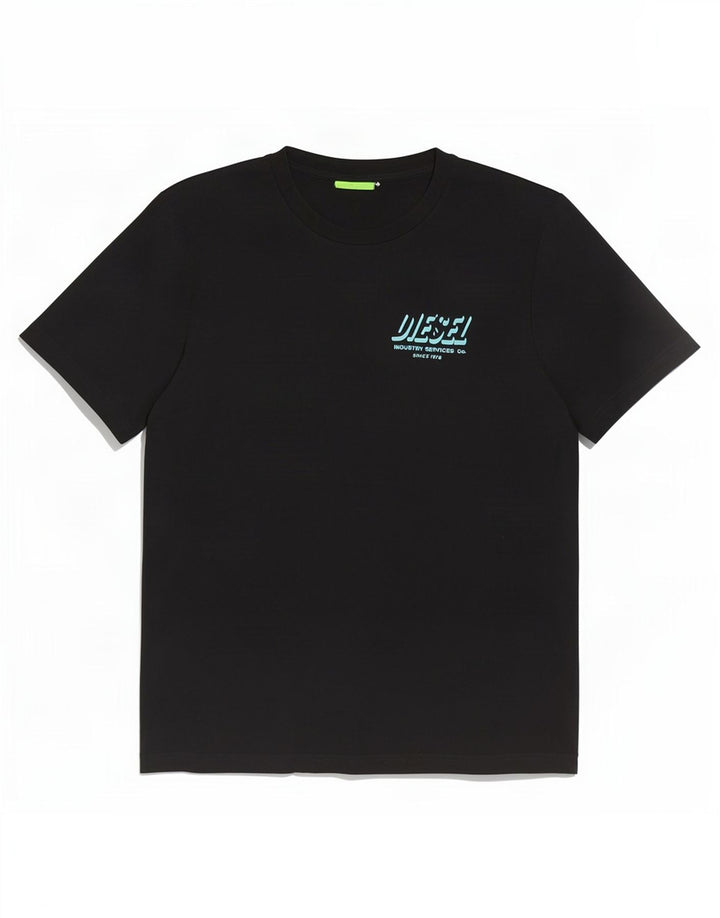 Ανδρικό γραφικό T-Shirt Diesel Top Μεσαίο μαύρο βαμβακερό