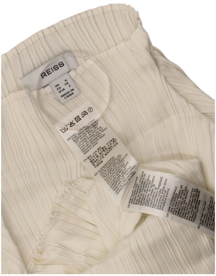 Reiss γυναικείο τοπ μακρυμάνικο UK 6 XS Λευκός Πολυεστέρας
