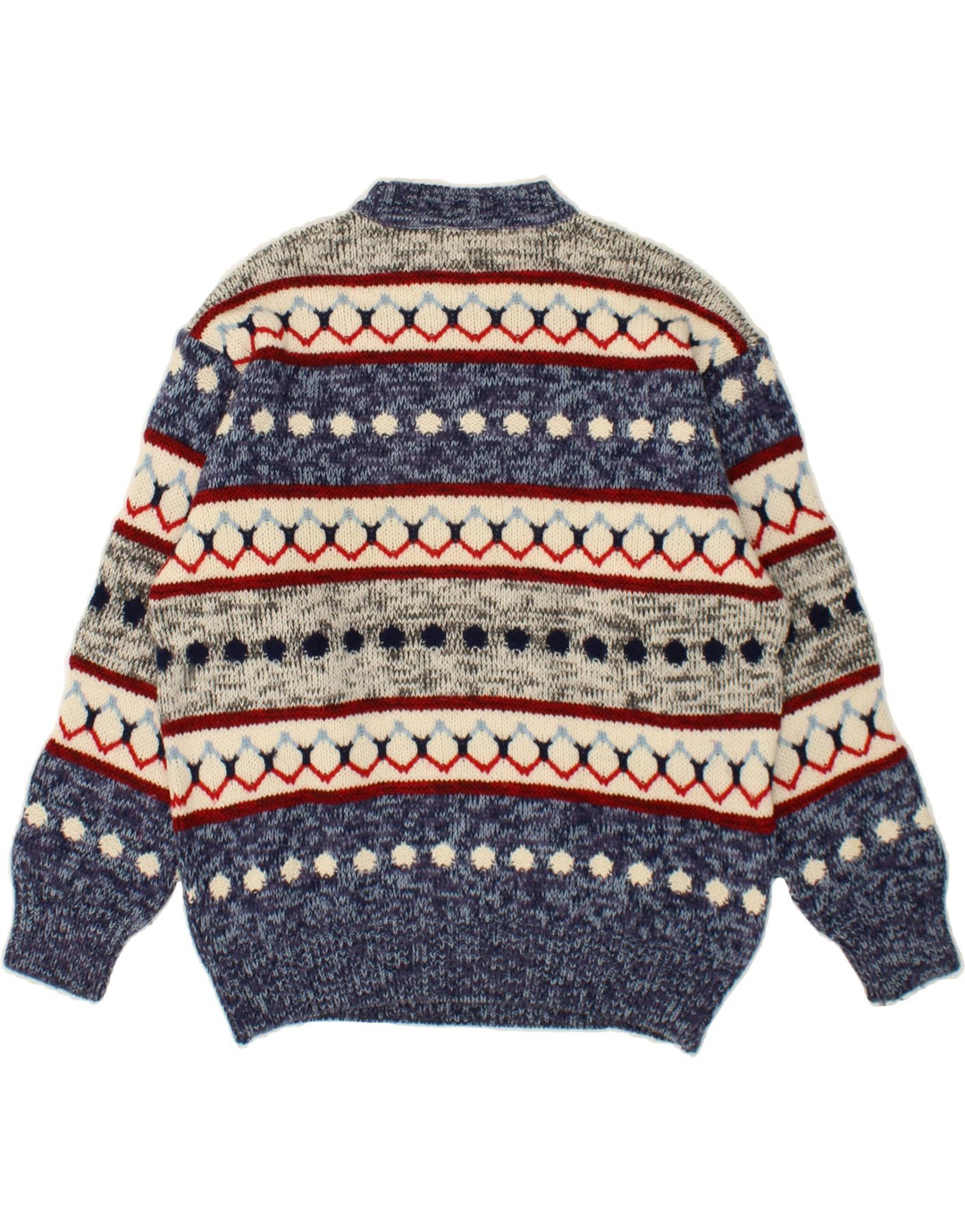 SEVRES Ανδρικό πουλόβερ με λαιμόκοψη IT 50 Medium Blue Fair Isle Wool