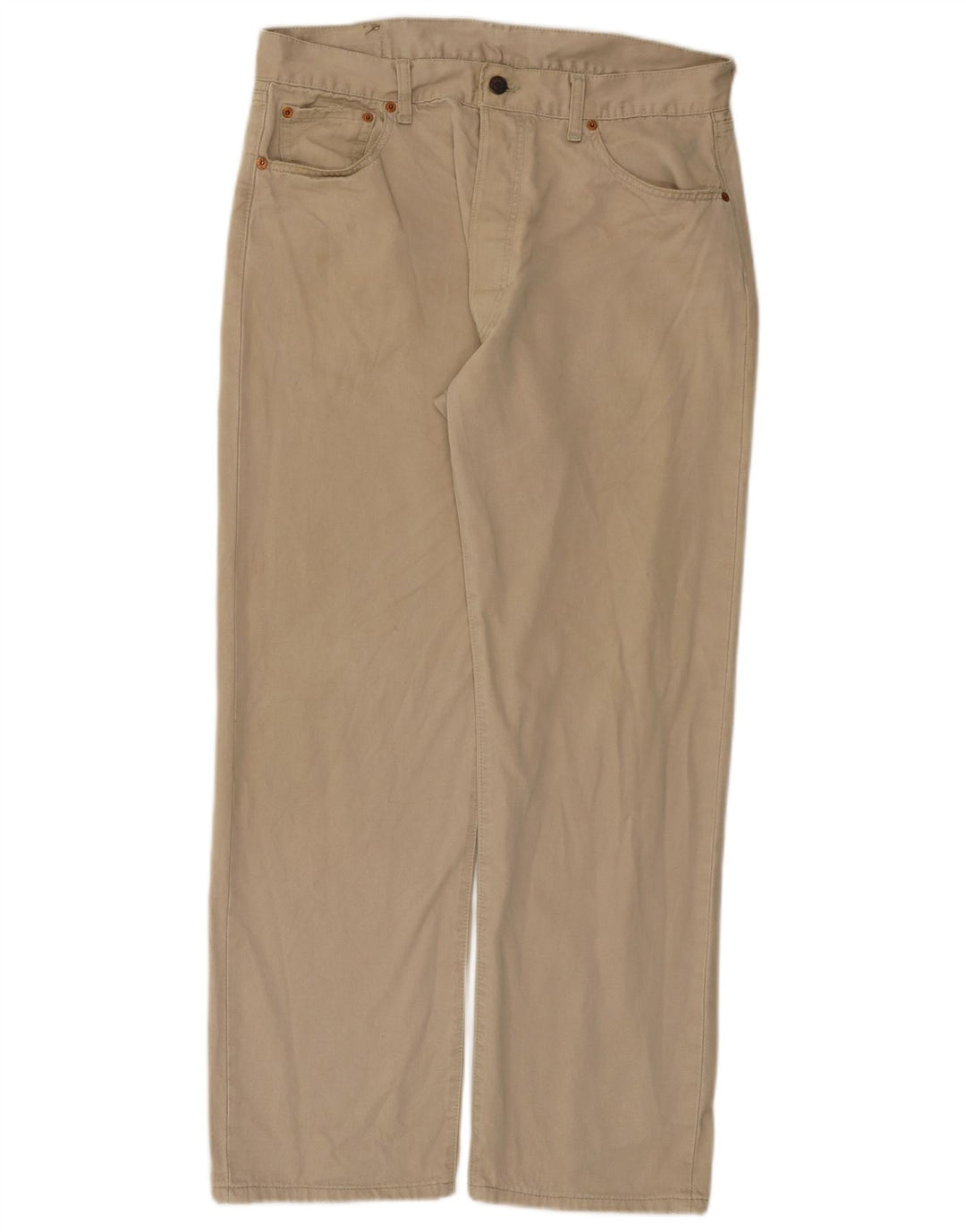 Levi's Mens 551 Straight Jeans W36 L30 Μπεζ βαμβακερό