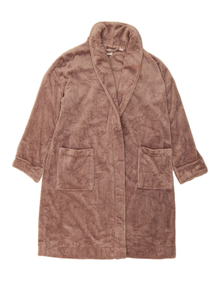 JOHN LEWIS Womens Fleece Robe Dress UK 14 Medium Beige Polyester Vintage John Lewis and Second-Hand John Lewis from Messina Hembry 