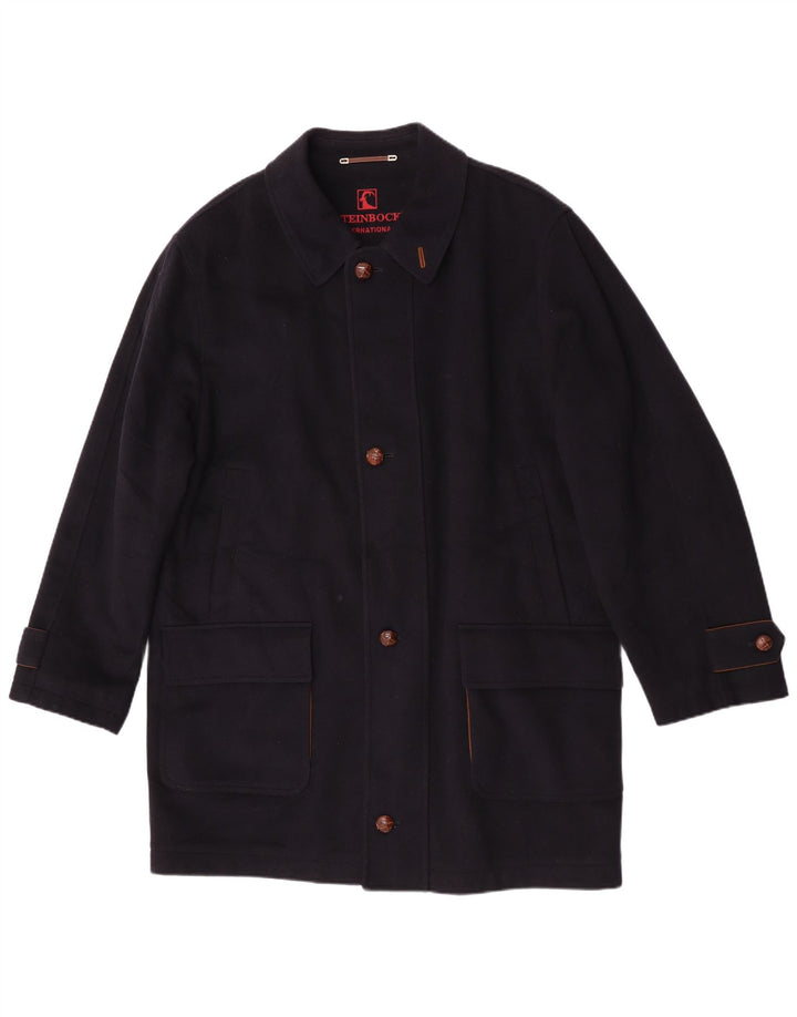 Steinbock Ανδρικό Πανωφόρι UK 40 Large Navy Blue Wool