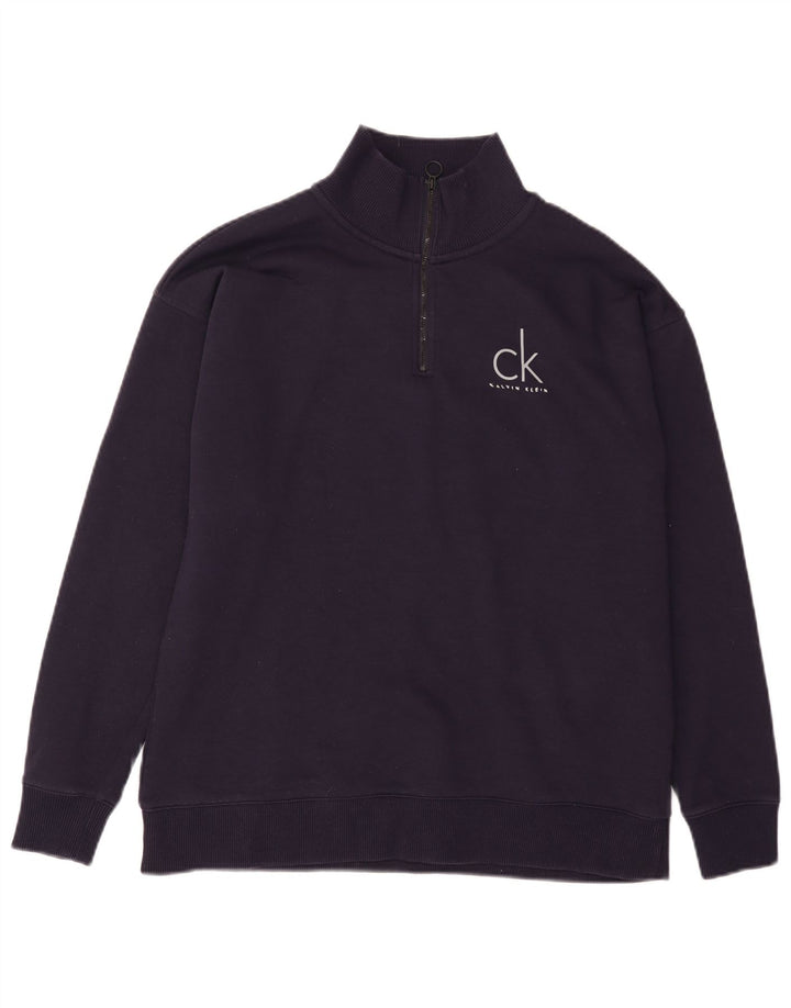 Ανδρικό φούτερ Calvin Klein Jeans με γραφικό φερμουάρ, Jumper Medium Navy Blue