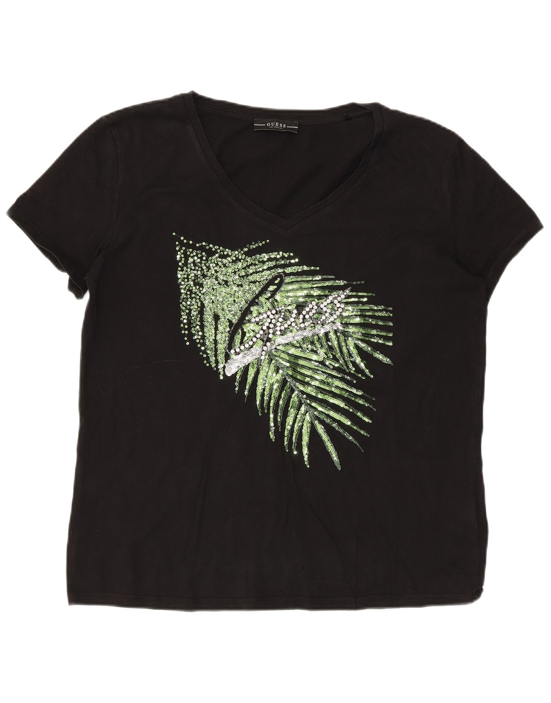 Guess Γυναικείο T-Shirt Top UK 18 XL Μαύρο βαμβακερό