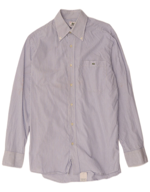 Lacoste Mens Shirt Size 39 Medium Blue Pinstripe Cotton