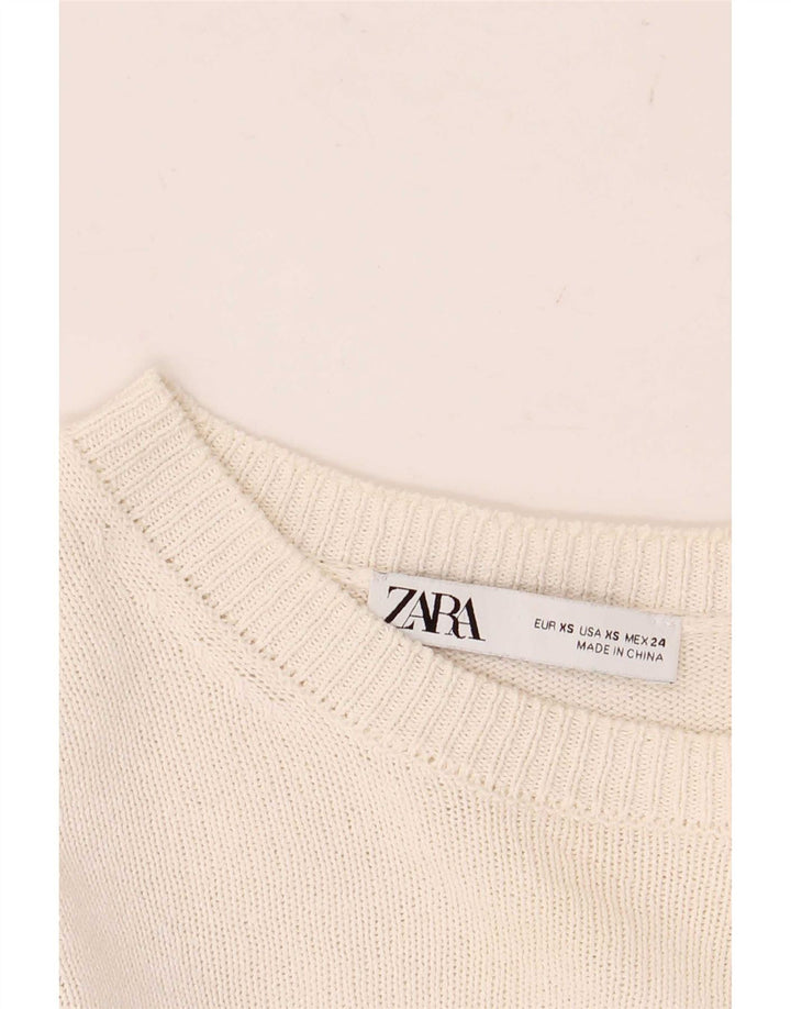 Zara Γυναικείο τοπ μακρυμάνικο UK 6 XS Λευκό