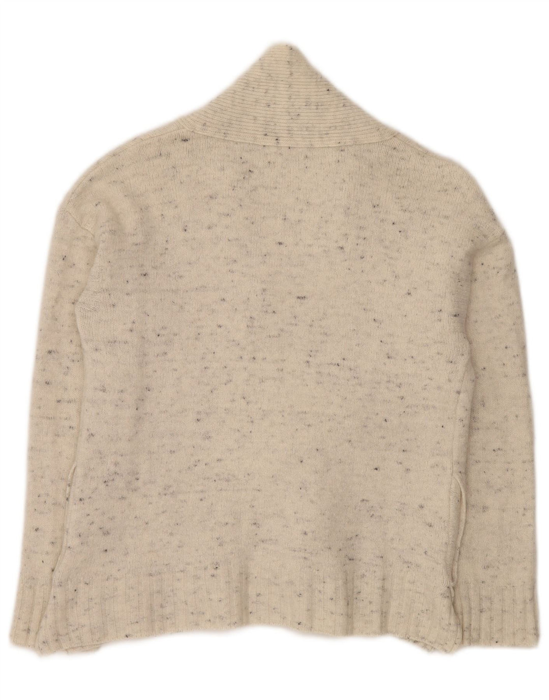 BARBOUR Γυναικείο ανοιχτό πουλόβερ ζακέτα UK 10 Small Off White Flecked Wool