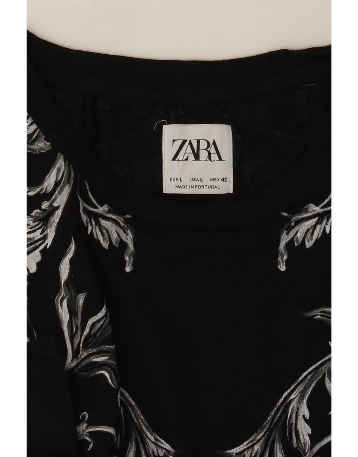 Ανδρικό γραφικό T-Shirt Zara Top Large Black Floral