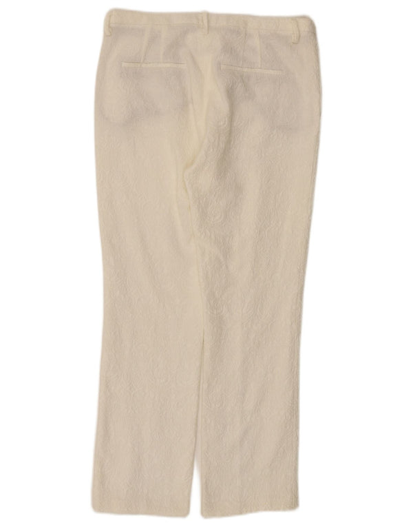 Zara Γυναικείο ίσιο παντελόνι Chino Small W27 L26 White Floral Βαμβακερό