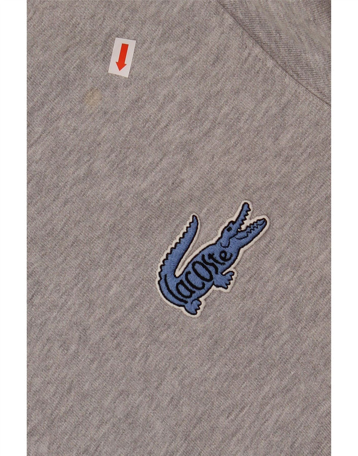 LACOSTE Ανδρικό φούτερ με κουκούλα, Μέγεθος 4, Βαμβακερό μεσαίο γκρι