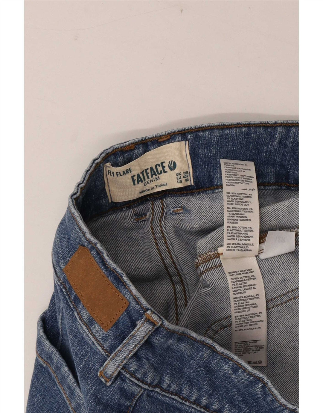 Fat Face Γυναικεία Fly Flared Jeans UK 12 Medium W30 L31 Blue Cotton