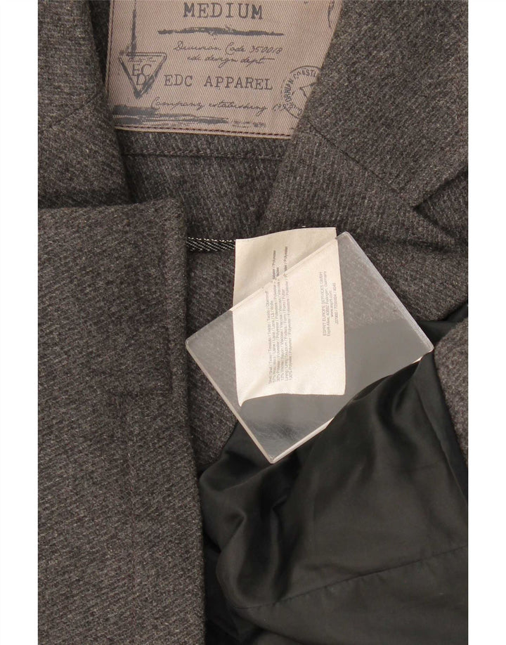 Ανδρικό σακάκι EDC 4 κουμπιών UK 38 Medium Grey Wool