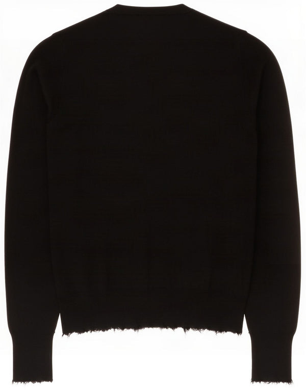 Zara Womens Crew Neck Jumper Sweater UK 12 Medium Black Modal