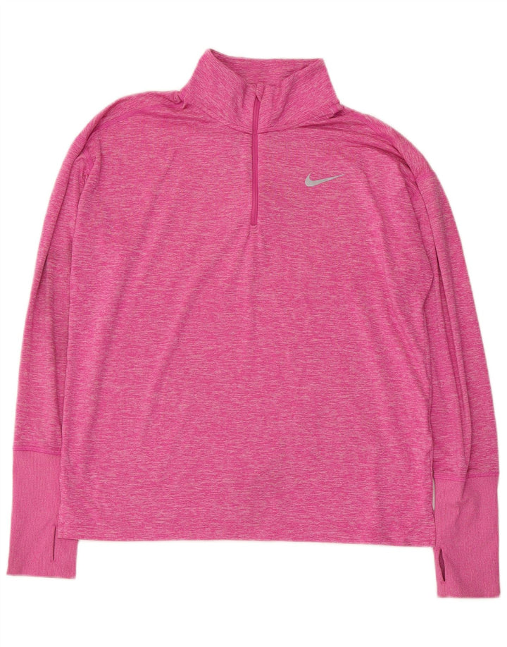 Γυναικεία φόρμα πουλόβερ με φερμουάρ Nike Dri Fit Top UK 14 Medium Pink