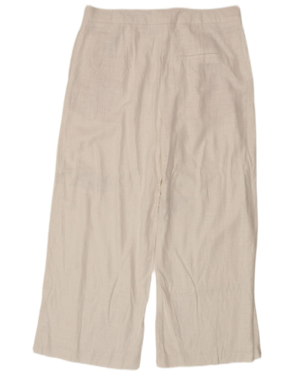 Marks & Spencer Γυναικείο Ψηλόμεσο Παντελόνι UK 16 Large W36 L27 Λευκό