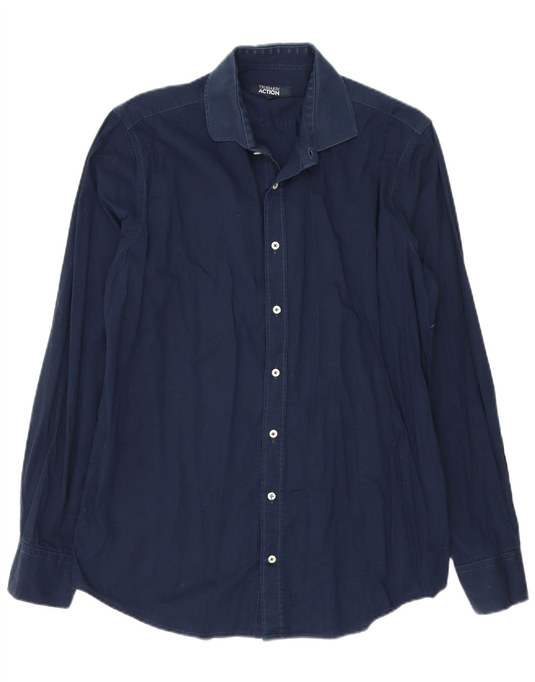 Ανδρικό πουκάμισο Trussardi 41/42 Μεγάλο Βαμβακερό Navy Blue