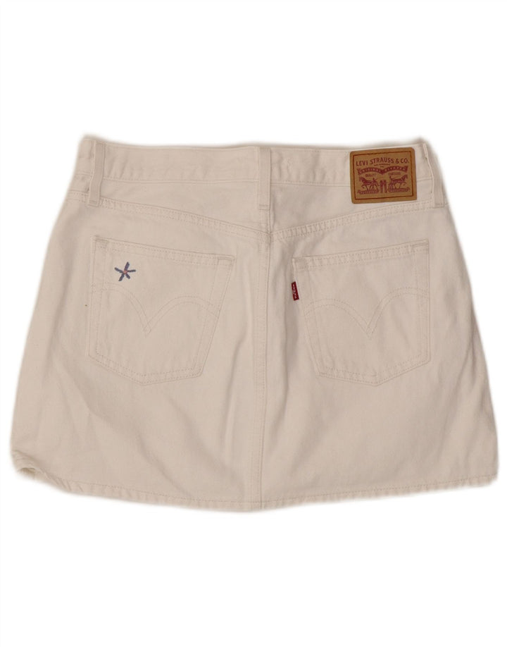 Γυναικεία τζιν φούστα Levi's W27 Μικρή Λευκή Βαμβακερή