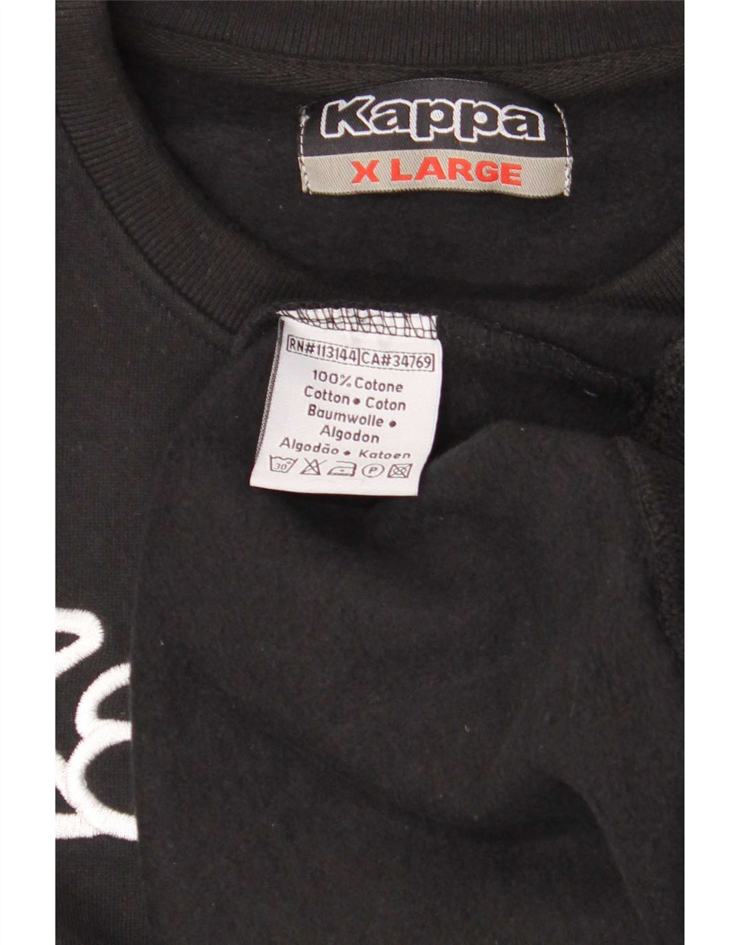 Ανδρικό γραφικό φούτερ Kappa Jumper XL Μαύρο βαμβακερό