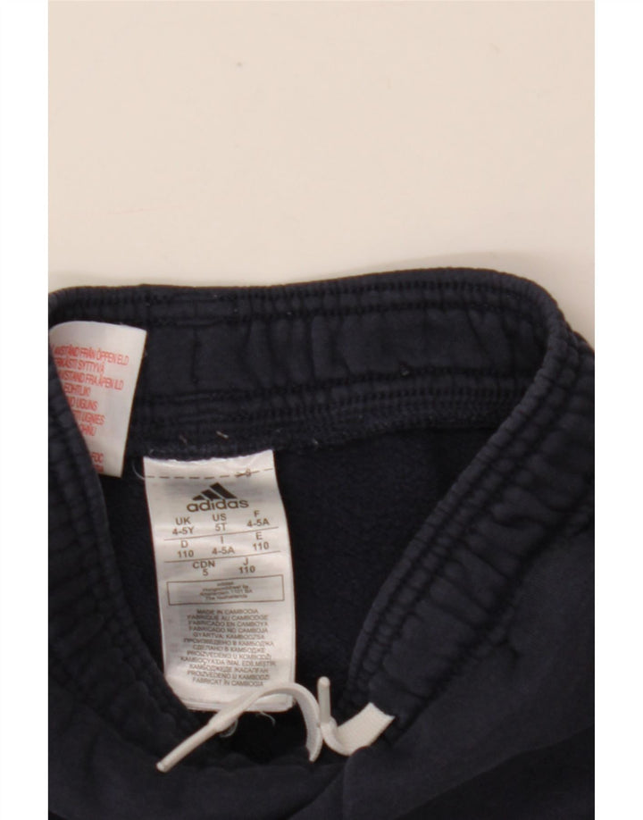 Adidas Boys Tracksuit Trousers Joggers 4-5 Years Navy Blue Cotton
