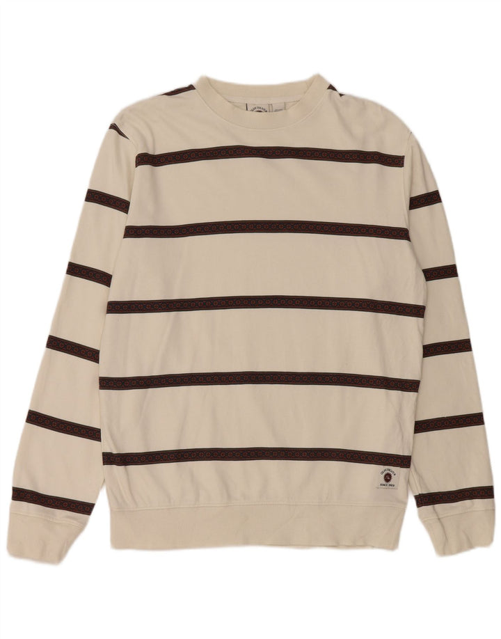 Ανδρικό φούτερ Quiksilver Jumper Μεσαίο Λευκό Βαμβακερό ριγέ