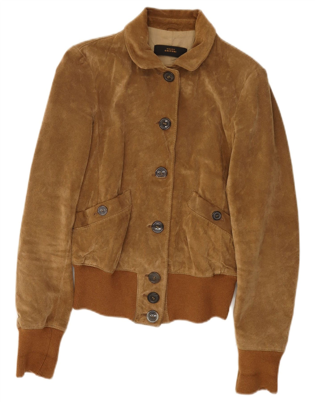 MAURO GRIFONI Γυναικείο Suede Bomber Jacket IT 42 Δερμάτινο Μεσαίο Καφέ