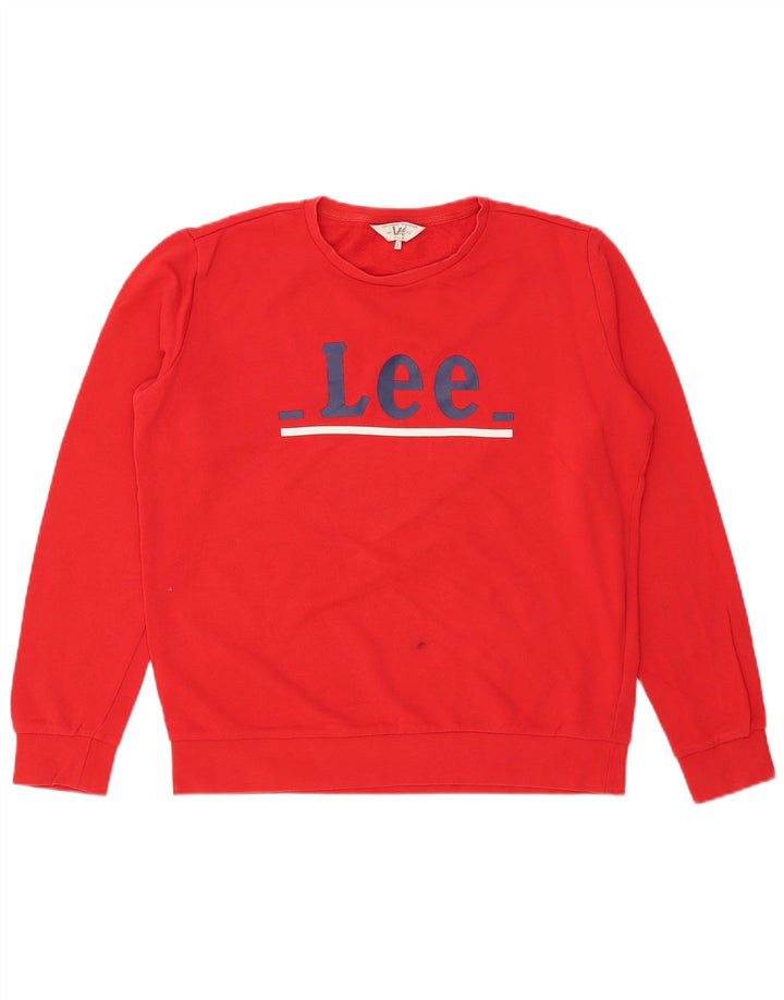Γυναικείο φούτερ Lee Graphic Regular Fit Jumper UK 14 Μεσαίο κόκκινο βαμβακερό