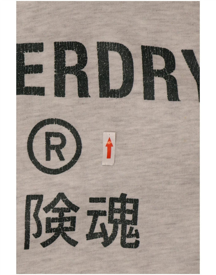 Ανδρικό γραφικό κουκούλα Superdry, μεσαίο γκρι βαμβακερό