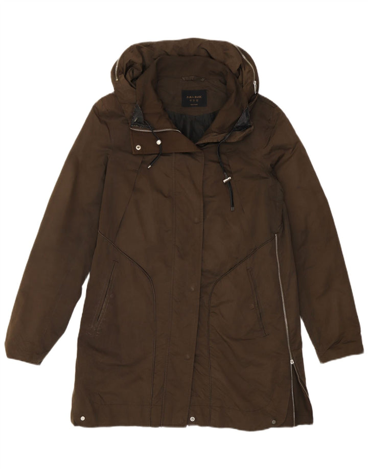 Zara Γυναικείο μπουφάν με κουκούλα Parka UK 10 Small Khaki