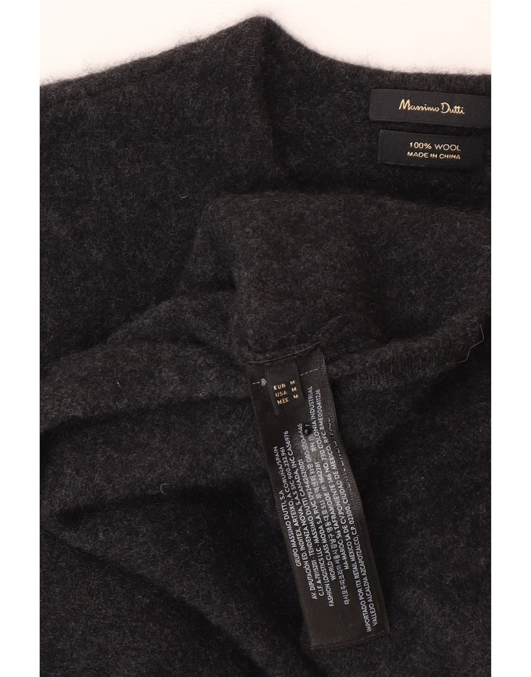 Massimo Dutti Γυναικείο πουλόβερ Crop Cardigan UK 12 Μεσαίο γκρι μαλλί