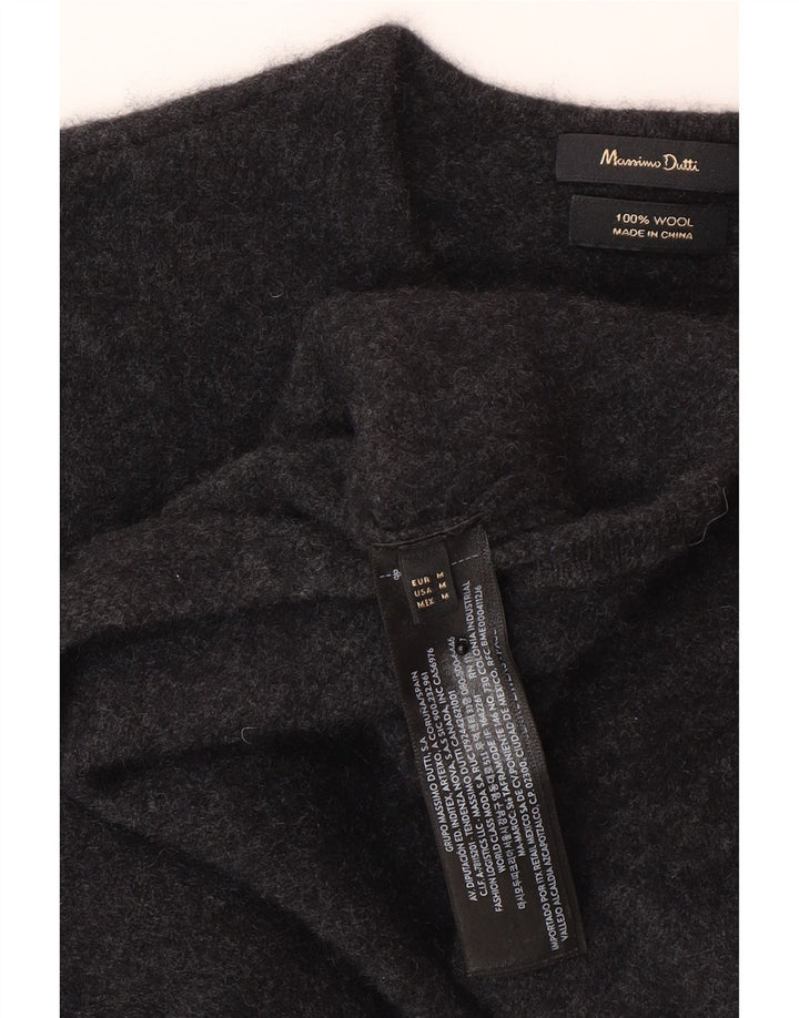 Massimo Dutti Γυναικείο πουλόβερ Crop Cardigan UK 12 Μεσαίο γκρι μαλλί