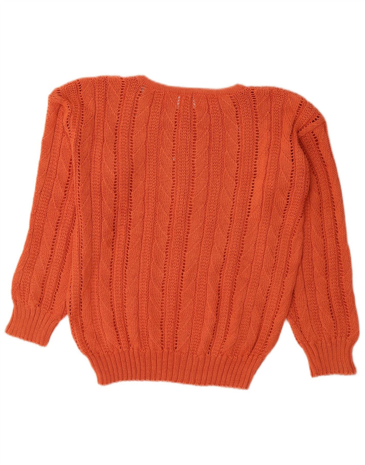 Γυναικείο πουλόβερ με λαιμόκοψη VINTAGE UK 14 Medium Orange