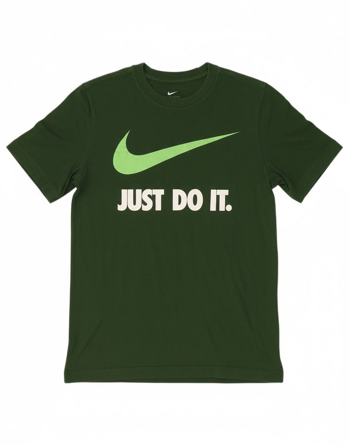 NIKE Mens Graphic T-Shirt Top Small Green Cotton