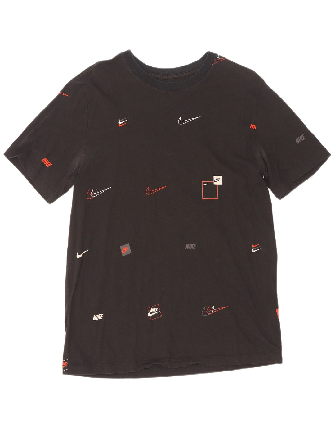 Ανδρικό γραφικό μπλουζάκι Nike, μεγάλο μαύρο βαμβακερό