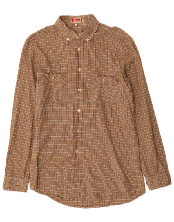 Ανδρικό πουκάμισο El Paso σε μέγεθος 40/41 Medium Beige Gingham Cotton