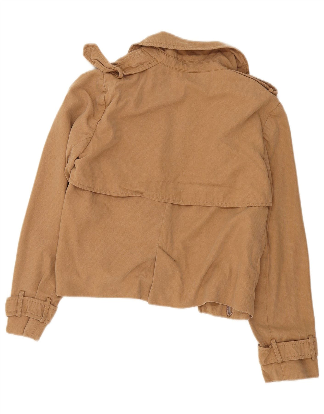 Zara Γυναικείο Open Oversized Military Jacket UK 10 Small Beige Lyocell