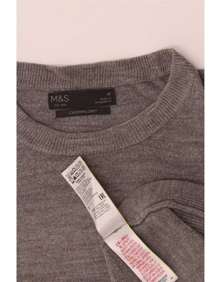 Ανδρικό πουλόβερ Marks & Spencer Boat Neck Jumper Medium Grey Acrylic