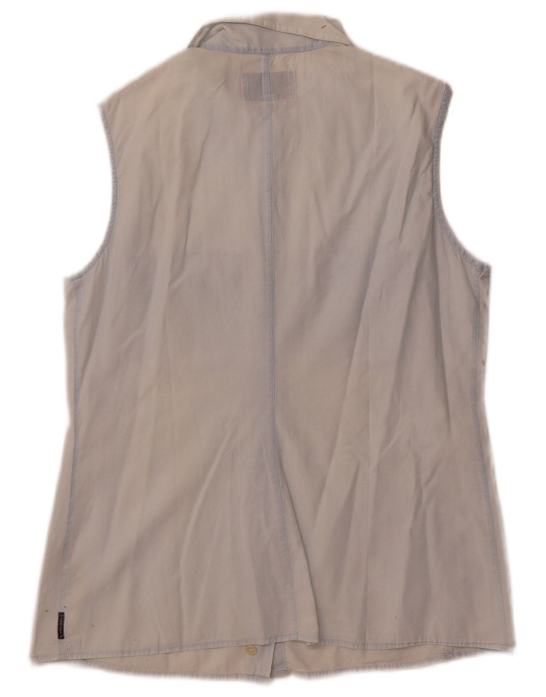 Armani Jeans Γυναικείο αμάνικο πουκάμισο UK 14 μεγάλο μπλε βαμβακερό