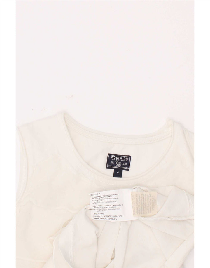 Woolrich Girls Αμάνικη μπλούζα τοπ 3-4 ετών Λευκό βαμβακερό