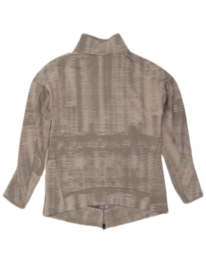 Γυναικεία αθλητική φόρμα ADIDAS Top Jacket UK 12/14 Μεσαίο γκρι ριγέ πολυεστέρα