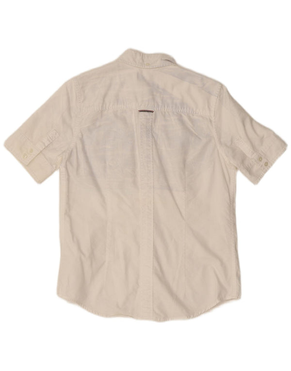 Fred Perry Γυναικείο κοντομάνικο πουκάμισο UK 8 μικρό λευκό βαμβακερό