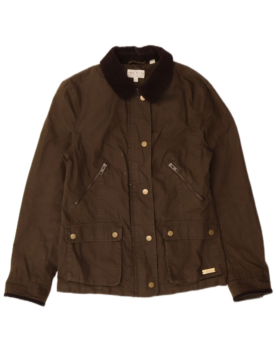 JACK WILLS Γυναικείο Utility Jacket UK 8 Μικρό Χακί Βαμβακερό