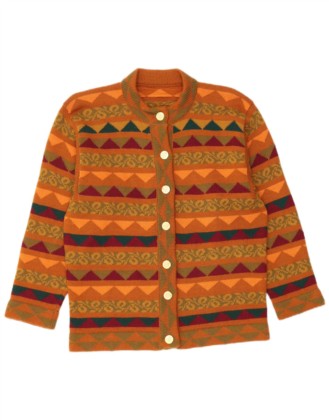 VINTAGE Γυναικεία Πλεκτή Φούστα 2 τεμαχίων UK 14 Medium W28 Καφέ Γεωμετρική